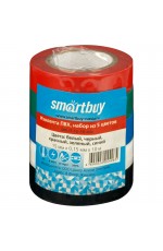 Изолента Smartbuy, 15мм*10м, 150мкм, набор из 5 цветов