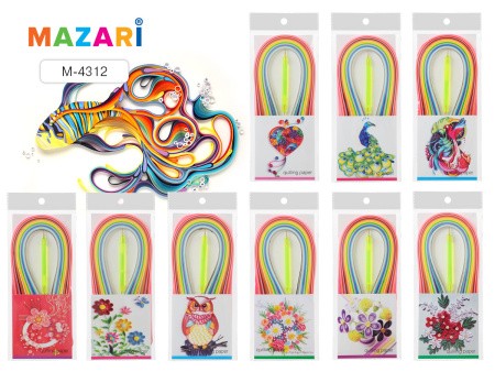 Бумага д/квилинга 5х540мм 240л 20 цветов М-4312