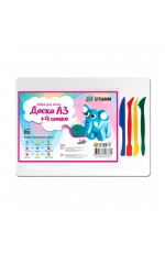 Набор для лепки Стамм, доска А3+4 стека, пластик, белый