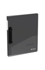 Папка на 2 кольцах Berlingo No Secret, 24мм, 700мкм, полупрозрачная черная, D-кольца, с внутр. карманом