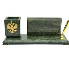 Письменный прибор змеевик малый герб 250х80х90мм 1317000-2н