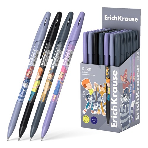 Ручка шар 0 7мм син Stick&Grip Простоквашино R-301 Erich Krause