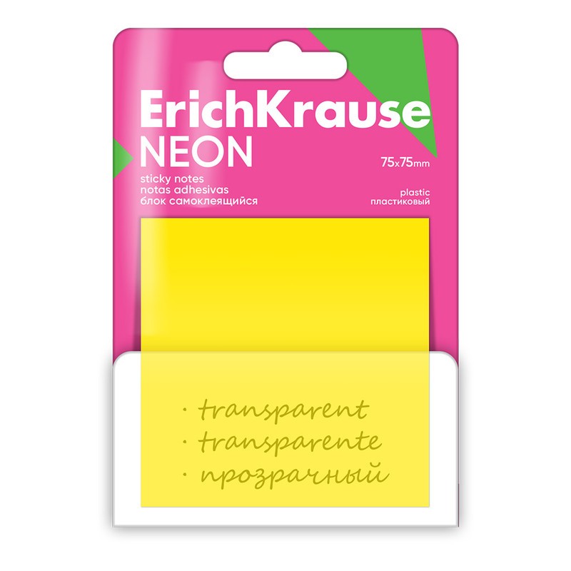 Стикеры 75*75мм 50л Неон 61578 Erich Krause