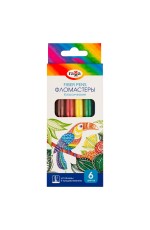Фломастеры Гамма Классические, 6цв., смываемые, картон. упак., европодвес