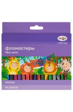 Фломастеры Гамма Малыш, 18цв., печать на корпусе, смываемые, картон. упак., европодвес