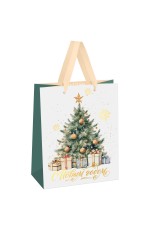 Пакет подарочный 18*23*10см MESHU Christmas mood, фольга,   матовая ламинация