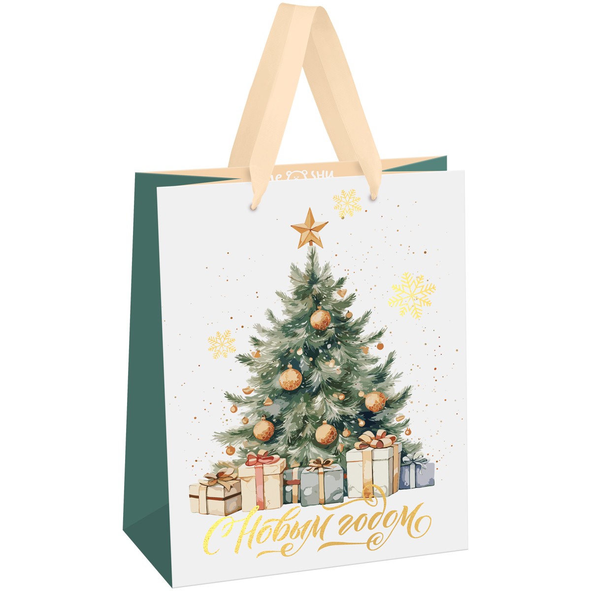 Пакет подарочный 18*23*10см MESHU Christmas mood, фольга,   матовая ламинация