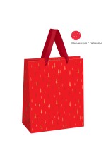 Пакет подарочный 18*23*10см MESHU Christmas pattern, фольга, ламинация с блестками