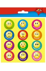 Наклейки поощрительные д/школы и детсада 36штСмайлы 3366 Апплика