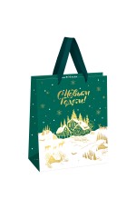 Пакет подарочный 18*23*10см MESHU Winter magic, фольга,  матовая ламинация