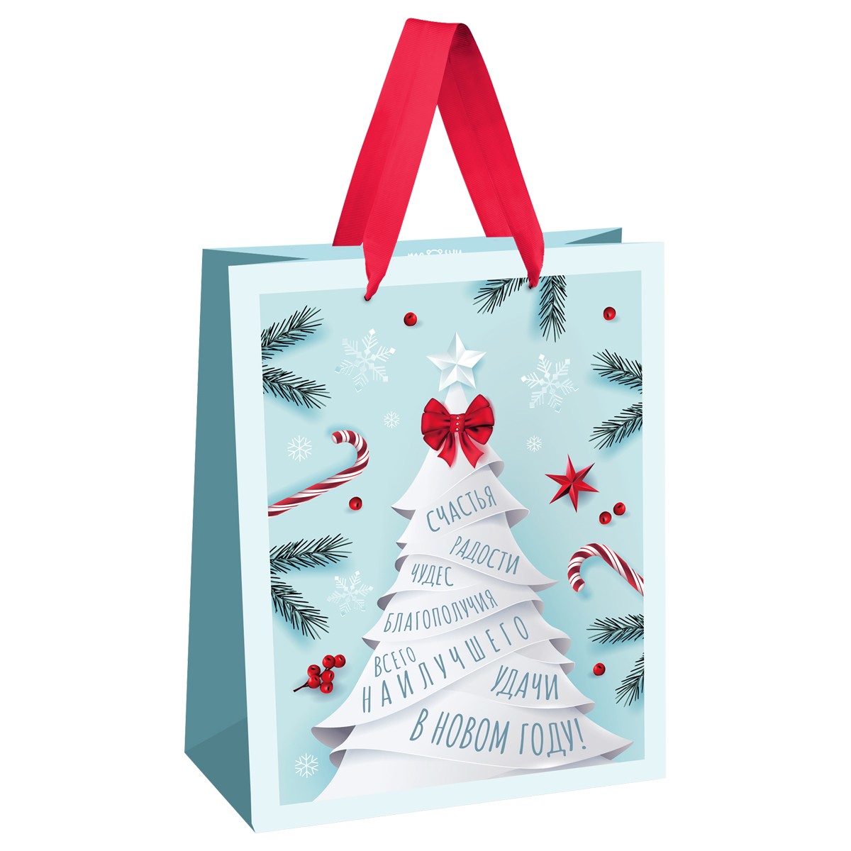 Пакет подарочный 26*32*12см MESHU Christmas wish,  матовая ламинация