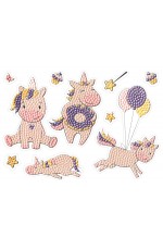 Мозаика алмаз Наклейки 19 5х14см Единороги ALVN-122 Фрея