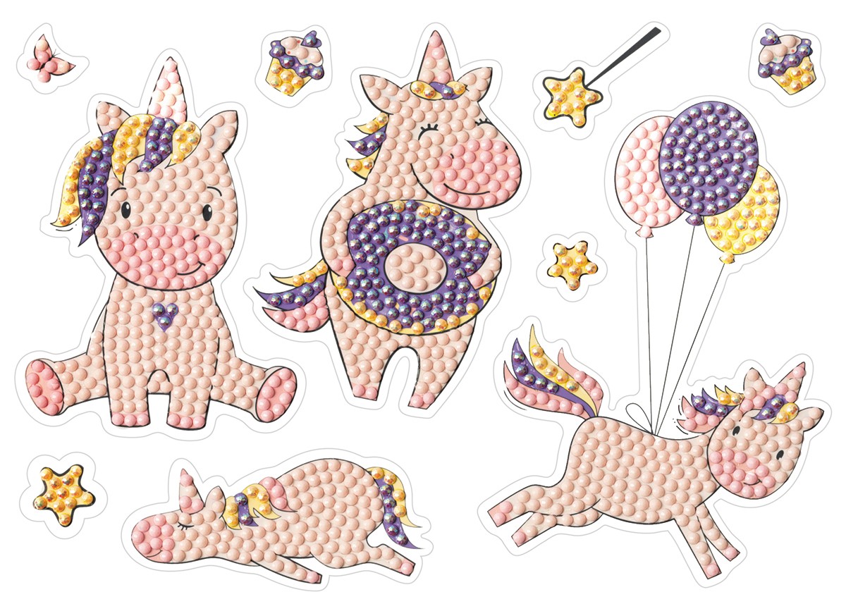 Мозаика алмаз Наклейки 19 5х14см Единороги ALVN-122 Фрея