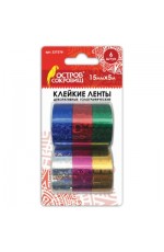 Клейкая лента 15мм*5м декорголографассорт1шт 227276 Brauberg