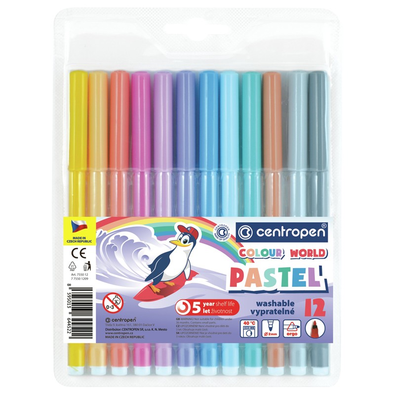 Фломастеры 12цв европодвColor world Pastel 7550/12 Centropen