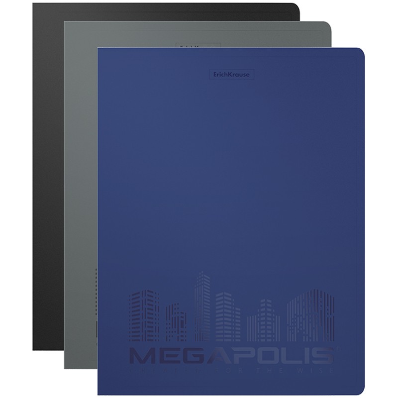 Папка c пружинным скоросшивателем Erich Krause Megapolis, 17мм, 600мкм, ассорти