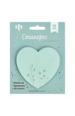 Стикеры 85*80мм 50л фигур Сердце бирюзовое 65176 Феникс