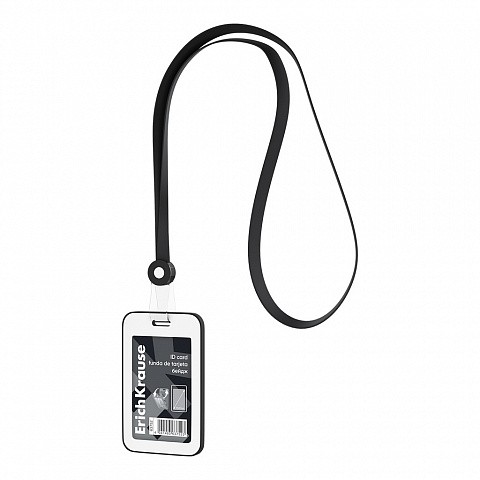 Бейдж 54*85мм верт силиконлента черный 63752 Erich Krause