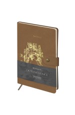 Записная книжка А5 80л., ЛАЙТ, кожзам, Greenwich Line Outline. Venice, с замком, тиснение фольгой, внутренний карман, блок в точку