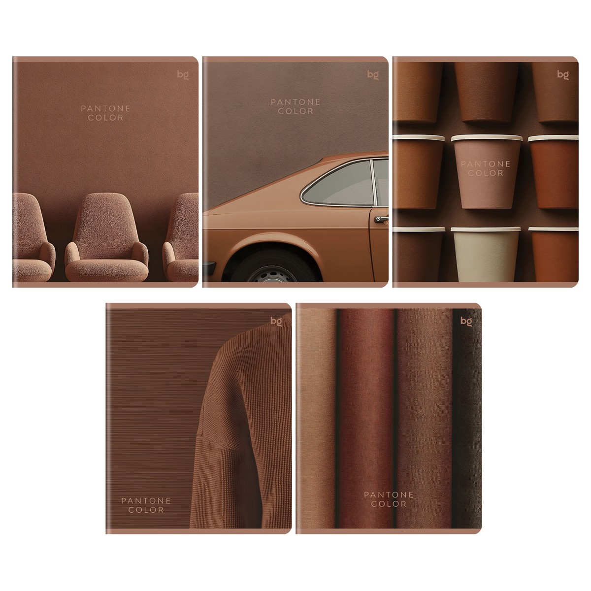 Тетрадь 48л., А5, клетка BG Pantone color, матовая ламинация