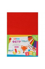 Фетр ArtSpace, А4, 10л., 10цв., 2мм, микс, мягкий
