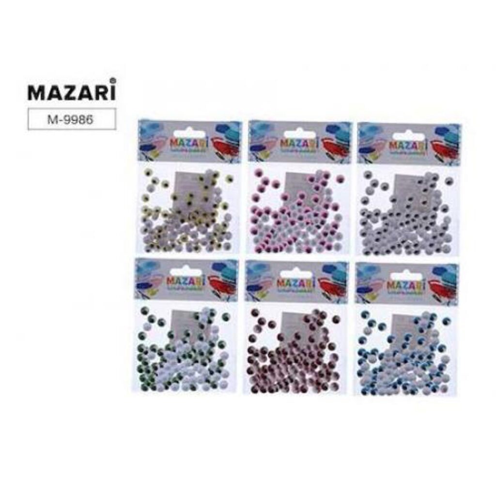 Набор д/творч Глазки подвижс ресн 80шт 8мм Ь-9986 Mazari Creative