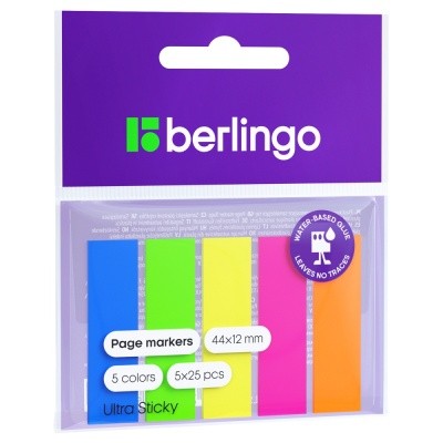 Стикер -закладка бум44*12мм 5цв неон 41121 Berlingo