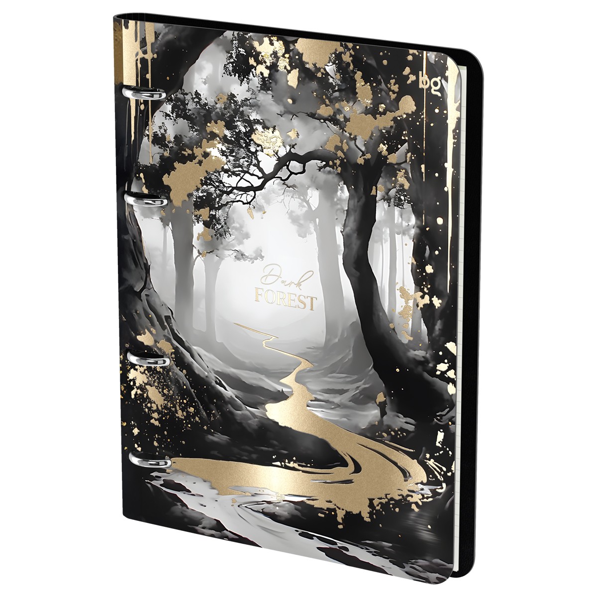 Тетрадь на кольцах А5, 120л., кожзам,  BG Dark forest