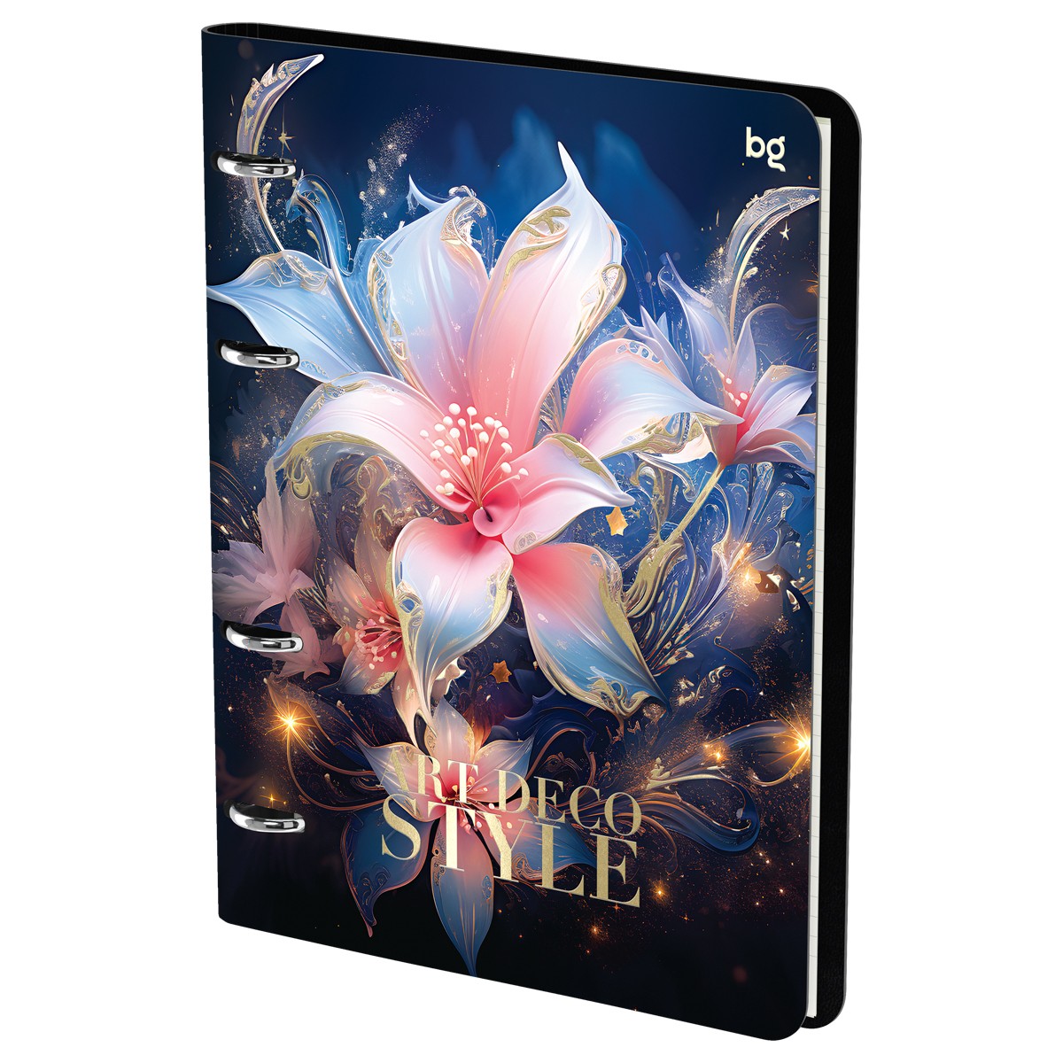 Тетрадь на кольцах А5, 120л., кожзам,  BG Flowers