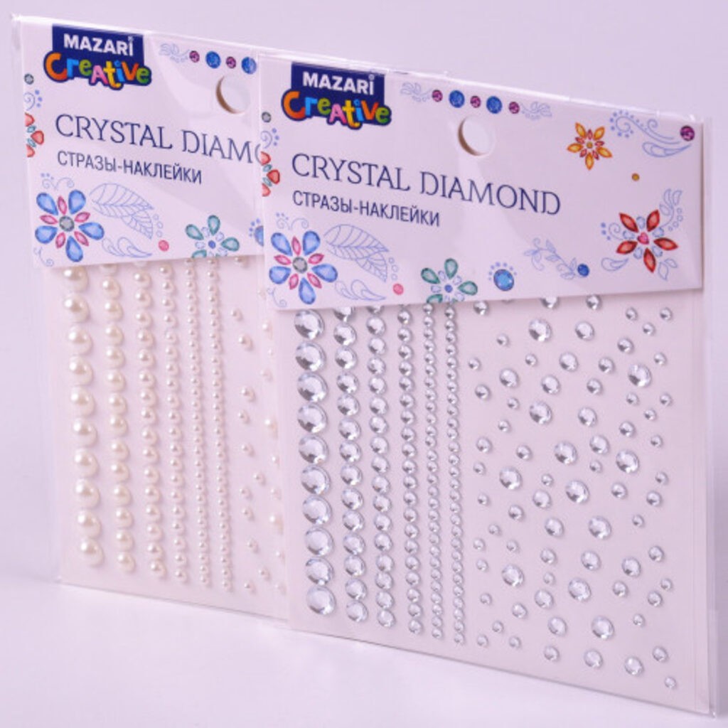 Стразы - наклейки 2 вида Бусины перлам М-8647 MAZARI