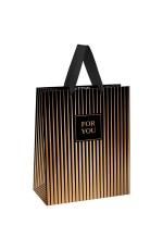 Пакет подарочный 11*14*6,5см MESHU Strict lines/Строгие линии, фольга, матовая ламинация