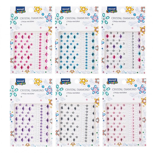 Стразы - наклейки пласт ассорти Кристал М-8645 MAZARI