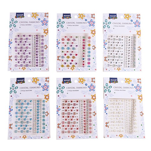 Стразы - наклейки пласт цвет ассорти Кристал М-8646 MAZARI