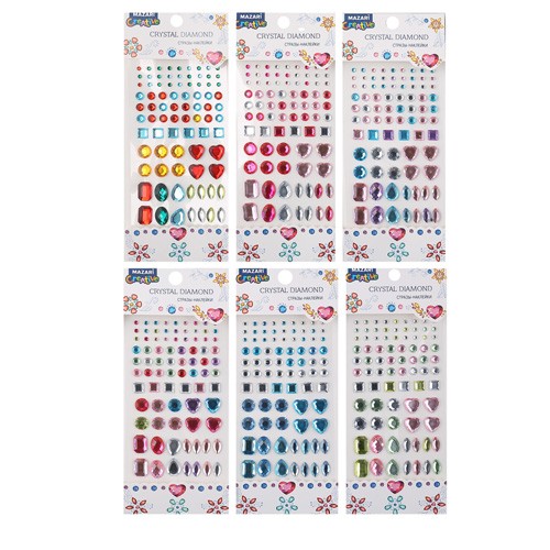 Стразы - наклейки пласт цвет ассорти Кристал М-8648 MAZARI