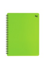 Тетрадь 48л., А5, клетка на гребне BG Neon, пластиковая обложка, салатовая