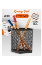Стакан д/канцпринадл металквадратчерн HY6804 BK Orange Peel