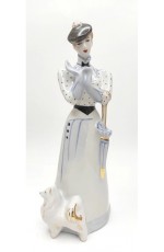 Дулёвский фарфор Дама с собачкой (в голубом)