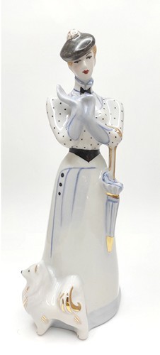 Дулёвский фарфор Дама с собачкой (в голубом)