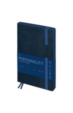 Ежедневник датированный 2026г., А5, 176л., мягкий переплет, кожзам, BG Personality. Navy, синий
