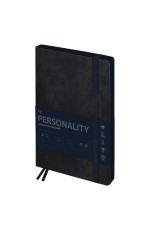Ежедневник датированный 2026г., А5, 176л., мягкий переплет, кожзам, BG Personality. Onyx, графитовый