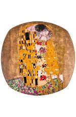 Тарелка фарф квад Поцелуй (Климт) 26см зол 104-513
