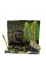 Композиция из змеевика Медведь 170х100х130 мм 1313028ке