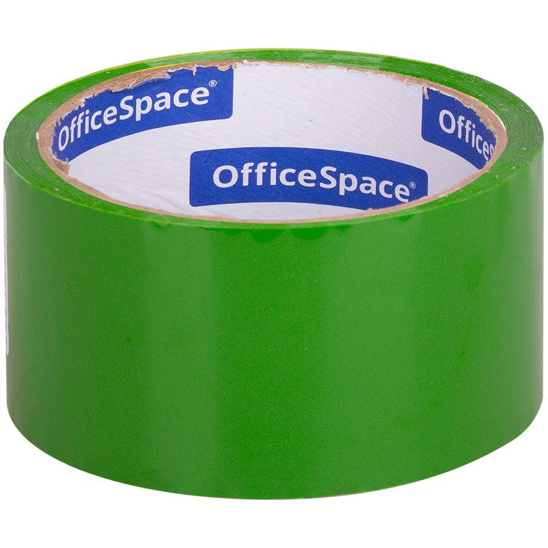 Клейкая лента упаковочная OfficeSpace, 48мм*40м, 45мкм, зеленая, ШК