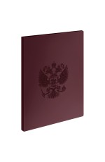 Папка с 30 вкладышами СТАММ Герб А4, 17мм, 700мкм, пластик, гранат
