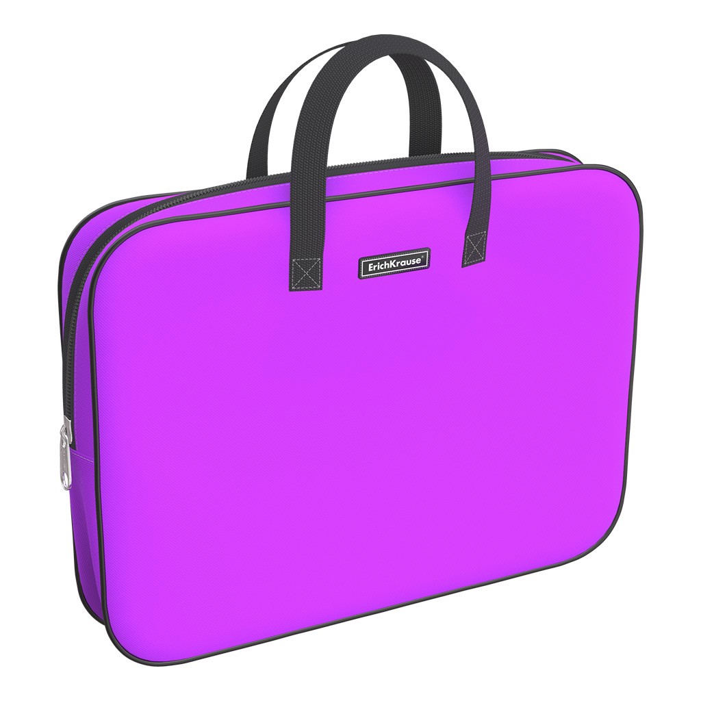 Папка д/тетр А4 текстна молнс ручнеон Фиолетовая 54672 Erich Krause