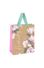 Пакет подарочный 26*32*12см MESHU Flowers, отд. фольгой, крафт