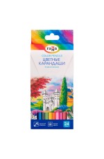 Карандаши цветные Гамма Классические, 24цв., заточен., картон. упак., европодвес