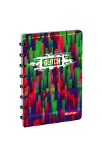 Бизнес-тетрадь А5+, 80л., Berlingo Glitch, клетка, на кольцах, с возм. замены блока, 80г/м2, пластик обложка 700мкм, линейка-закладка