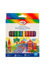 Фломастеры Гамма Классические, 24цв., смываемые, картон. упак., европодвес
