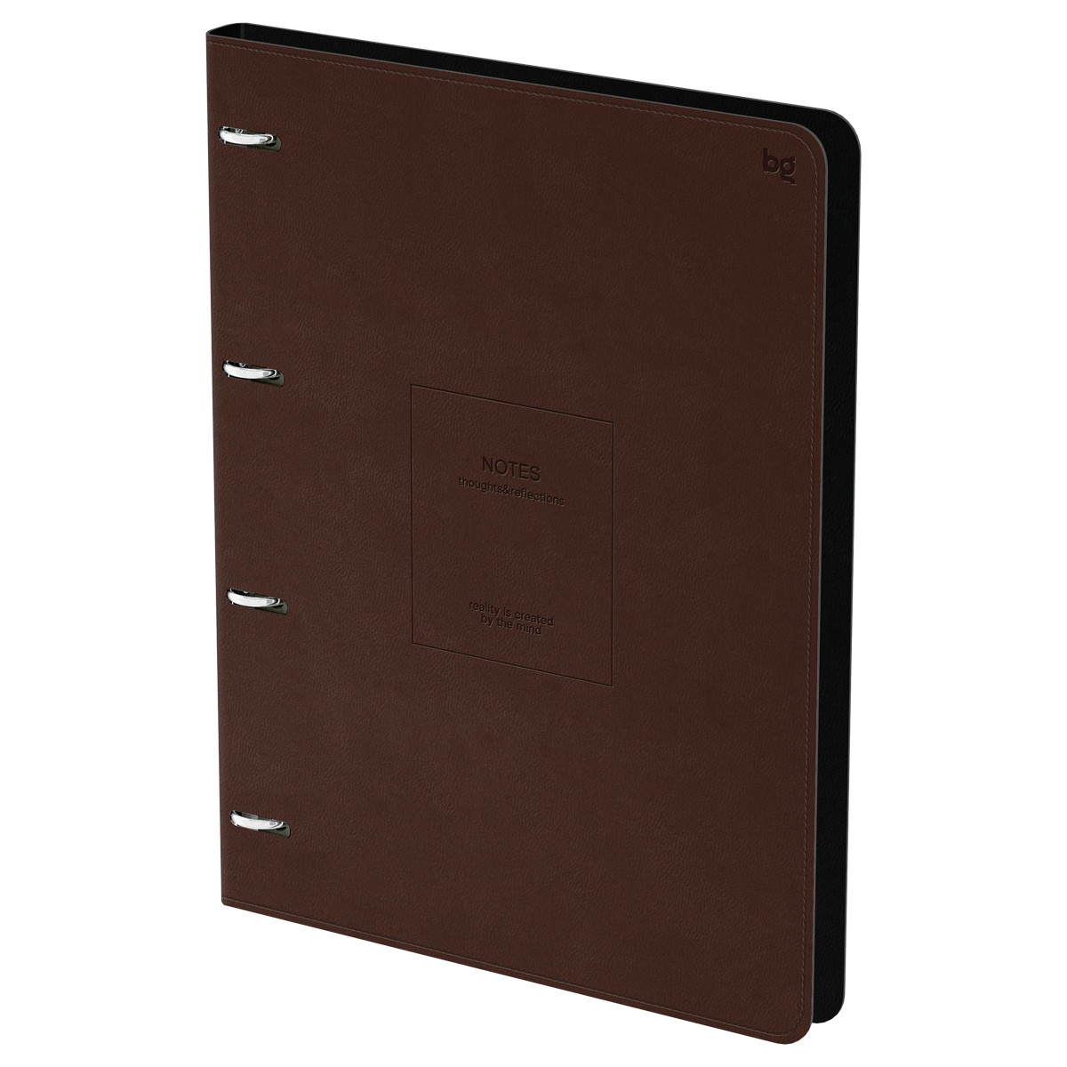Тетрадь на кольцах А4, 120л., кожзам,  BG Моно. Коричневый